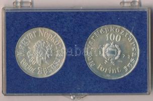 1973. 50Ft Ag + 100Ft Ag "Petőfi" pár eredeti, MNB plasztiktokban T:BU patina 
Adamo EM41...