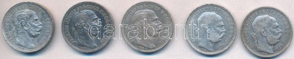 1893KB-1916KB 1K Ag Ferenc József (5x) T:2,2-