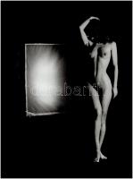 cca 1977 Menesdorfer Lajos (1941-2005): Műteremben, pecséttel jelzett, vintage fotóművészeti alkotás, 40x30 cm