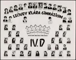 cca 1980 Budapesti középiskolák tablóképei, 3 db vintage fotó, nevesített portrékkal, 24x30 cm