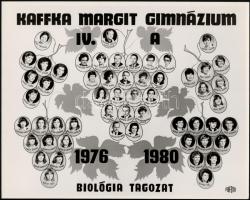 cca 1980 Budapesti középiskolák tablóképei, 3 db vintage fotó, nevesített portrékkal, 24x30 cm