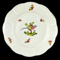 Herendi madár mintás aprósüteményes készlet, kézzel festett, jelzett (koronás), hibátlan