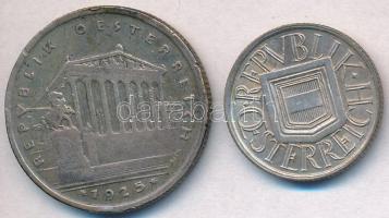 Ausztria 1925. 1Sch Ag + 1926. 1/2Sch Ag T:2,3 patina Austria 1925. 1 Schilling Ag + 1926. 1/2 Schil...
