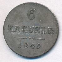 Ausztria 1849A 6kr Ag T:2,3 patina Austria 1849A 6 Kreuzer Ag C:XF,F patina Krause KM#2200