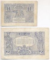 Románia 1920. 1L + 2L T:III- Romania 1920. 1 Leu + 2 Lei C:VG Krause 26, 27