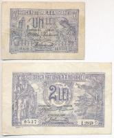 Románia 1920. 1L + 2L T:III-
Romania 1920. 1 Leu + 2 Lei C:VG
Krause 26, 27