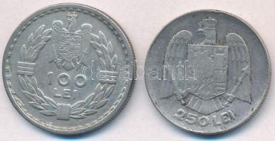 Románia 1932. 100L Ag + 1935. 250L Ag "II. Károly" T:2-,3 k. ph.
Romania 1932. 100 Lei Ag...