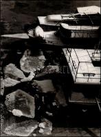 cca 1972 Kortárs fotóművészeti alkotások, 3 db vintage fénykép, kettő feliratozva, 40x30 cm és 38,5x...