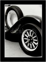 cca 1980 Kerekek, 2 db vintage fotóművészeti alkotás, feliratozva, 40x30 cm és 30x40 cm