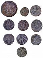 Római Birodalom 10db-os vegyes rézpénz tétel, közte Traianus Decius, II. Constantius, Fausta, Consta...