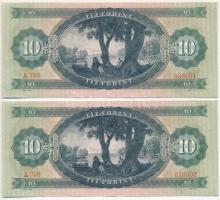 1969. 10Ft (4x) sorszámkövetők T:II-