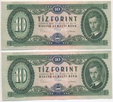 1969. 10Ft (4x) sorszámkövetők T:II-