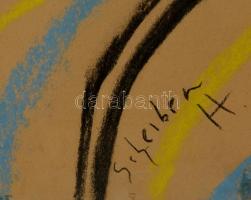 Scheiber jelzéssel: Szemüveges férfi. Vegyes technika, papír, jelzett, üvegezett keretben, 40×28 cm