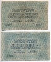Csehszlovákia 1919. 1K (2x) T:III-,IV ly. Czechoslovakia 1919. 1 Koruna (2x) C:VG ,G hole Krause 6