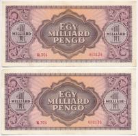 1946. 1.000.000.000P (2x) sorszámkövető pár T:I-,II
