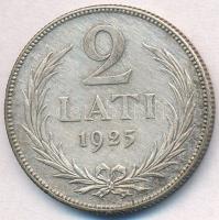 Lettország 1925. 2L Ag T:2 patina 
Latvia 1925. 2 Lati Ag C:XF patina 
Krause KM#8