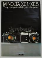 cca 1975 Minolta fényképezőgép reklámplakát, 84x60 cm / Minolta cameras advertisement poster, 84x60 cm