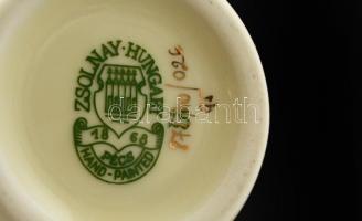 Zsolnay pillangó mintás váza, kézzel festett, jelzett, hibátlan, m:16 cm