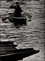 Evezősök, 4 db vintage fotóművészeti alkotás, 40x30 cm és 18x38 cm között