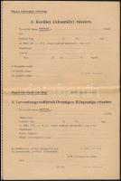 cca 1941 Kitöltetlen MLSZ igazolási kérelem