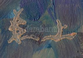 Olvashatatlan jelzéssel: Parti étkező, olaj, farost, 25×20 cm