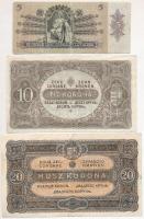 7db-os vegyes magyar korona, pengő és forint bankjegy tétel T:III