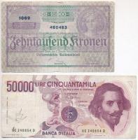 9db-os vegyes külföldi bankjegy tétel, benne Egyiptom, Brazília, Ausztria, Olaszország és Portugália...