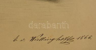 Wiettinghoff Evald (1826-1882): Fríz minta 1866. Ceruza, papír, jelzett, paszpartuban, 21×47 cm
