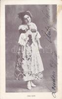 1929 Ada Sari (1886-1968) lengyel operaénekes aláírása, őt ábrázoló fotólapon. kis sérüléssel / autograph signautre of Ada Sari Polish opera singer