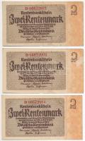 Német Harmadik Birodalom 1937. 2M (5x) sorszámkövetők T:III German Third Reich 1937. 2 Mark (5x) sequential serials C:F