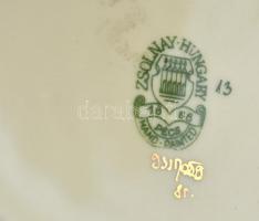 Zsolnay búzavirág mintás tálka, kézzel festett, jelzett, hibátlan, d: 12 cm