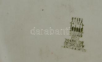 Zsolnay fekvő bölény, kézzel festett, jelzett, hibátlan, h: 20,5 cm, m: 11 cm