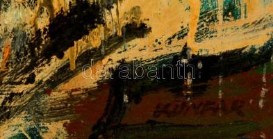 Konfár Gyula  (1933- 2008): Virágcsendélet. Olaj, farost, jelzett, 80×60 cm