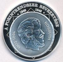 DN A magyar nemzet pénzérméi - A forint rendszer bevezetése 1946-1948 Ag emlékérem tanúsítvánnyal (10,37g/0.999/35mm) T:PP