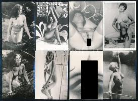 cca 1960 Trafikos fényképek, 13 db szolidan erotikus fotó, amelyeket trafikokban árultak 1 Ft-ért, Fekete György (1904-1990) budapesti fényképész hagyatékából, 9x6 cm