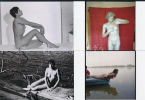 cca 1976 Fiatalkori szép emlékek, 33 db szolidan erotikus fénykép, vintage negatívokról készült mai ...