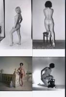 cca 1976 Fiatalkori szép emlékek, 33 db szolidan erotikus fénykép, vintage negatívokról készült mai ...