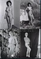 cca 1975 Mindent megmutatunk, 44 db szolidan erotikus fénykép, vintage negatívokról készült mai nagy...