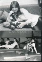 cca 1977 Heilig Gábor és Eszményi Viktória előadóművészek, 13 db vintage fotó a fiatal házasokról, a...