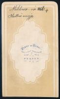 cca 1860 Milderné feliratú, vizitkártya méretű fénykép, Pesky és Gévay pesti műterméből, 10x6 cm
