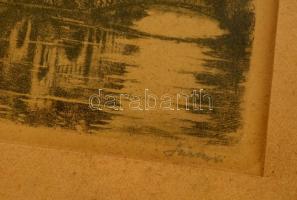 Olvashatatlan jelzéssel: Vajdahunyad vára. Rézkarc, papír, üvegezett keretben, 9×12  cm