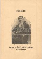 Nagyvárad, Oradea; Bihari Rácz Imre prímás reklámlapja / Gypsy musician advertisement card