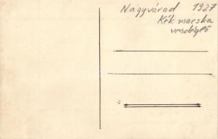 1927 Nagyvárad, Oradea; Kék macska vendéglő kerthelyisége, vendégek és pincérek / restaurant garden,...