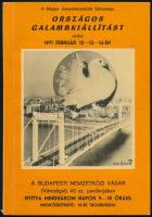 1971 Országos galambkiállítás. Budapest, 1971. február 12-14. Rendezi: Magyar Galambtenyésztők Szövetsége. Bp., Fővárosi Nyomdaipari Vállalat. Kiadói papírkötés, 45+7 p. Kiadták 1500 példányban.