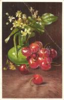 56 db RÉGI csendéletes művész motívumlap, litho lapokkal / 56 pre-1945 still life art motive postcar...