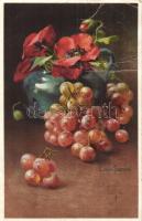 56 db RÉGI csendéletes művész motívumlap, litho lapokkal / 56 pre-1945 still life art motive postcar...