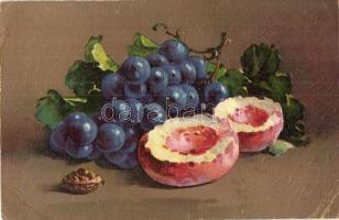 66 db RÉGI csendéletes művész motívumlap, olajfestmény lapokkal és lithokkal / 66 pre-1945 still lif...