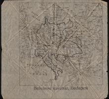 cca 1910 A Budapesti Belvárosi Kávéház Európa térképet ábrázoló szalvétája 30x30 cm