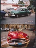 cca 2000 Kuba, 1950-es évekbeli amerikai autókról készült fényképek, 13 db, 10x15 cm