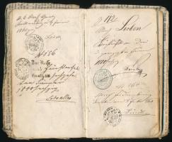 1836 Tímár legény vándorkönyve, mely szinte teljesen be van írva, és melyet a korábbi betelt helyett...